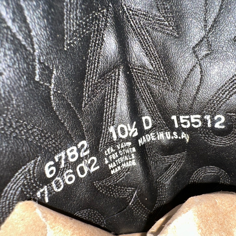 Vintage Acme Black & Gray Western Cowboy Boots Embroidery Men 10.5D Made in USA - Picture 8 of 8